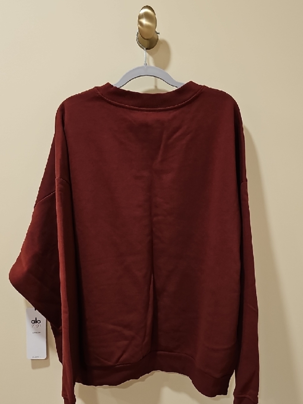ALO Yoga Accolade Crewneck Pullover Sweatshirt In Cranberry; Size XL; NWT - Picture 9 of 9